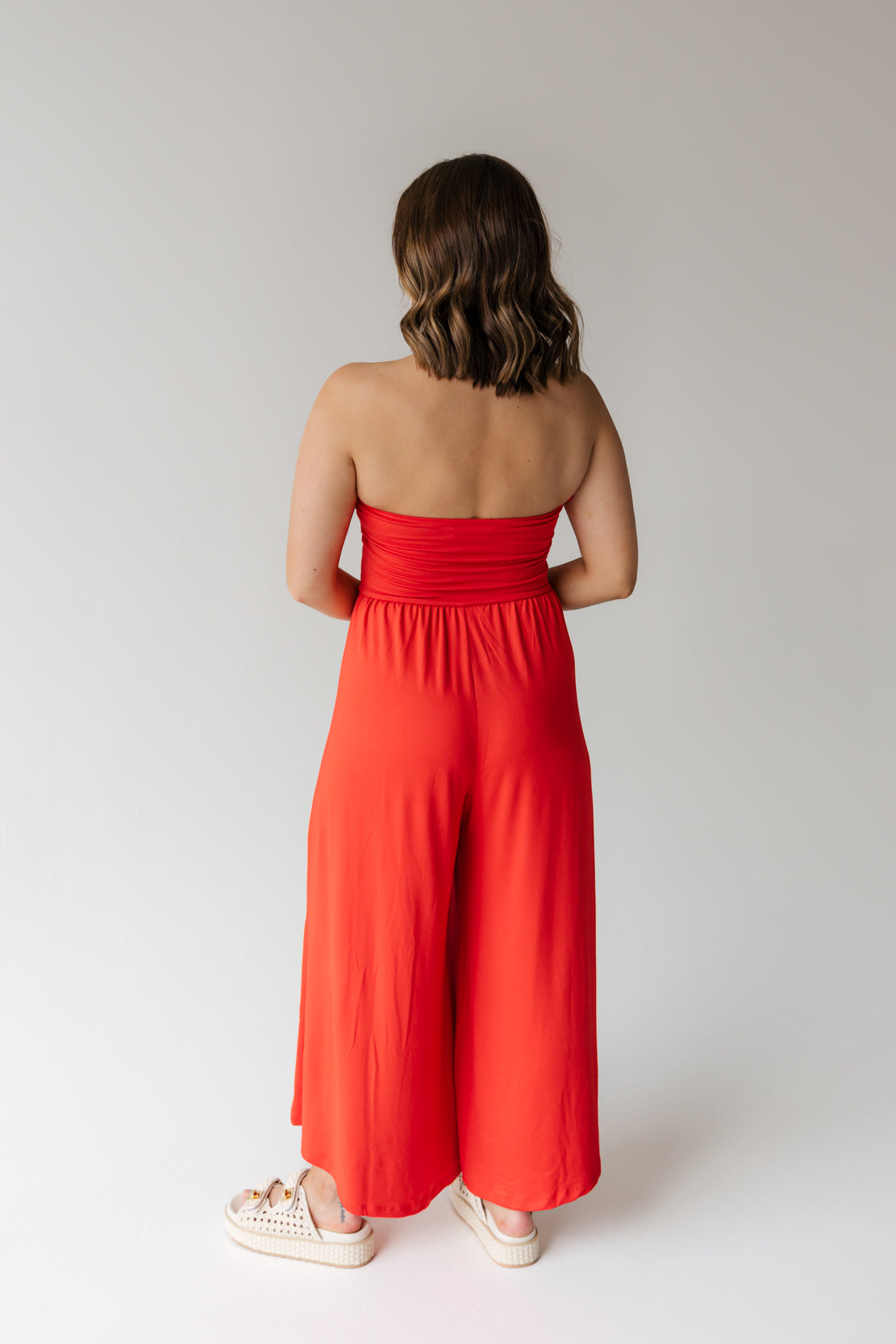 Aenea Strapless Jumpsuit | Cherry