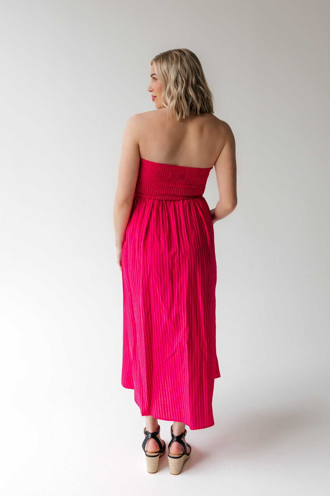 Parker Striped Strapless Maxi Dress | Pink