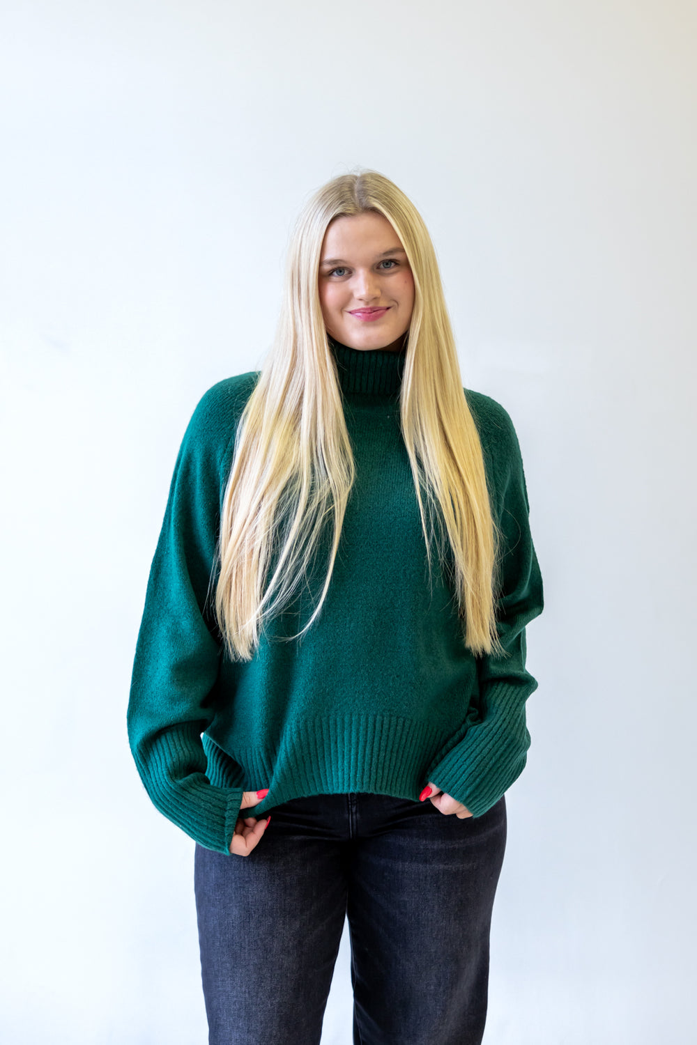 Sadie Turtleneck Sweater | Dark Green