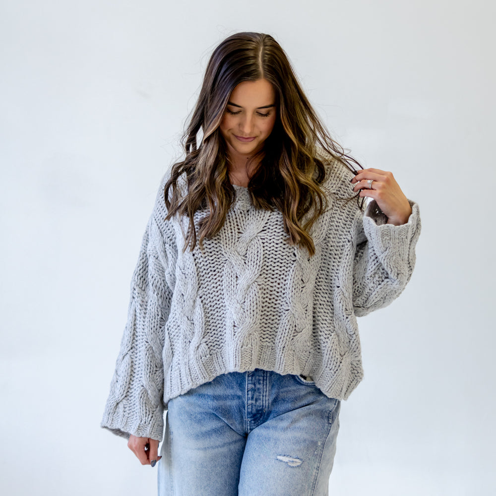 Whitney Chunky Sweater | Heather Gray