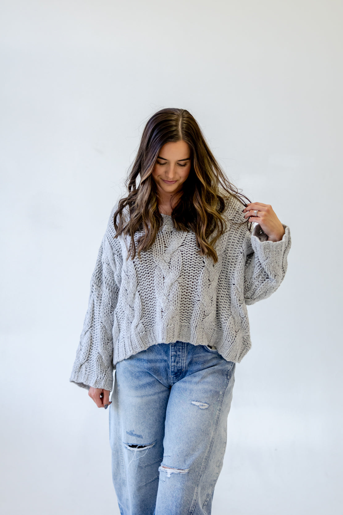 Whitney Chunky Sweater | Heather Gray