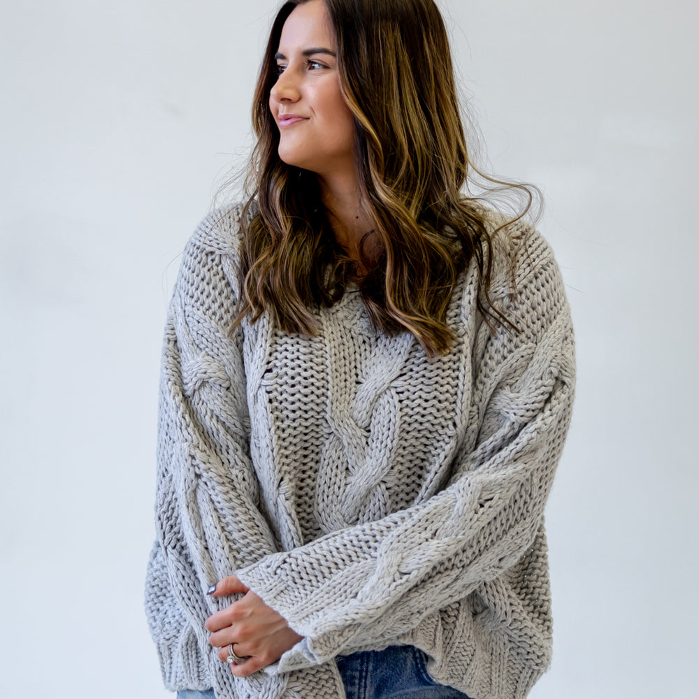 Whitney Chunky Sweater | Heather Gray