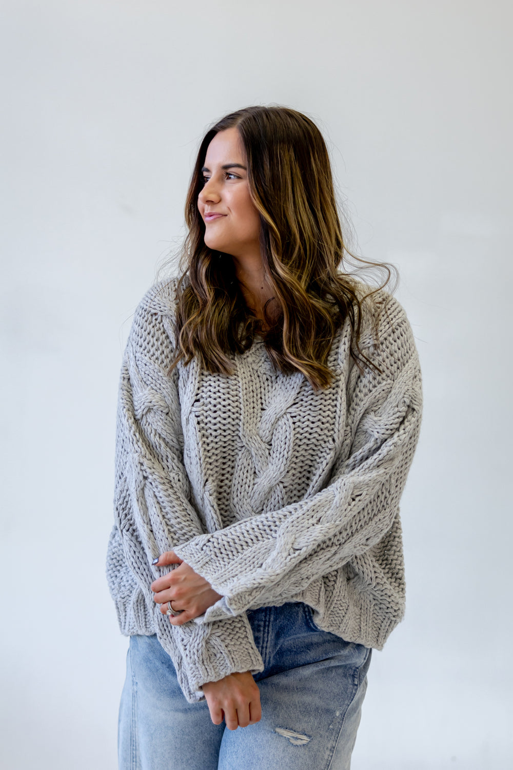 Whitney Chunky Sweater | Heather Gray