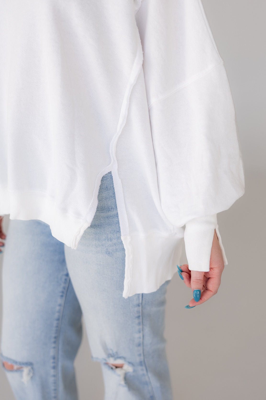 We The Free Camden Henley Sweatshirt | Optic White