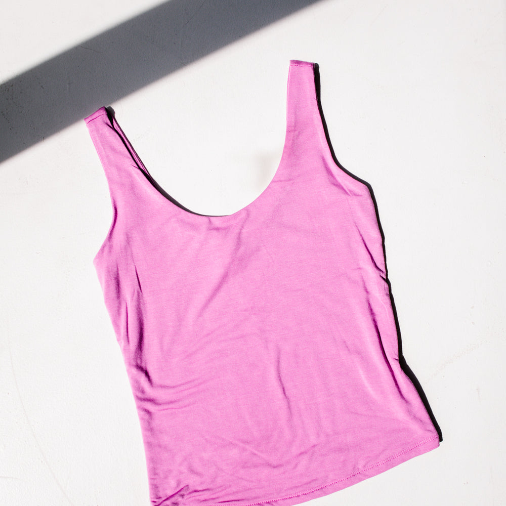 Talia Scoop Neck Tank | Raspberry Rose