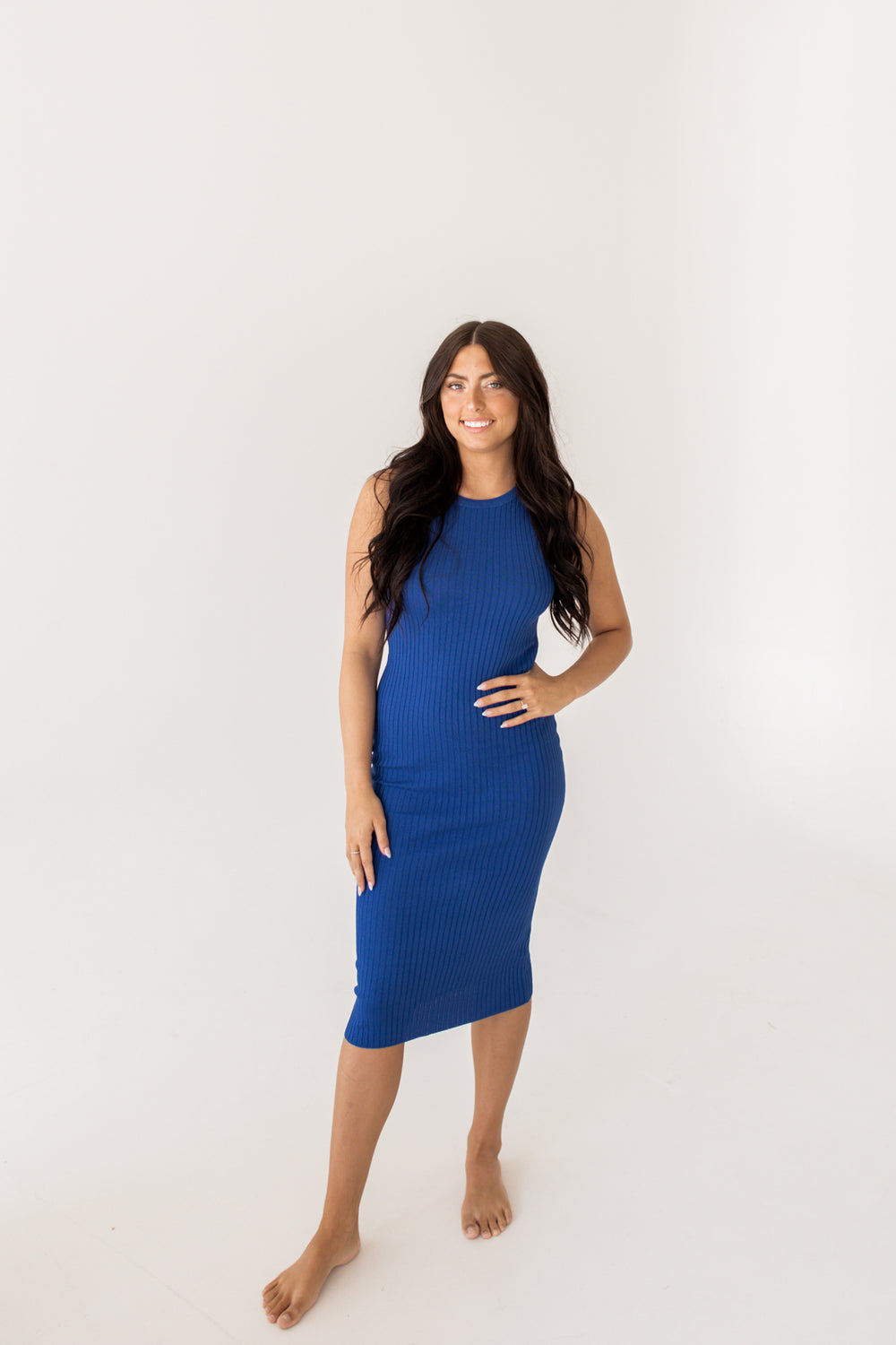 Amber Ribbed Bodycon Dress | Cobalt