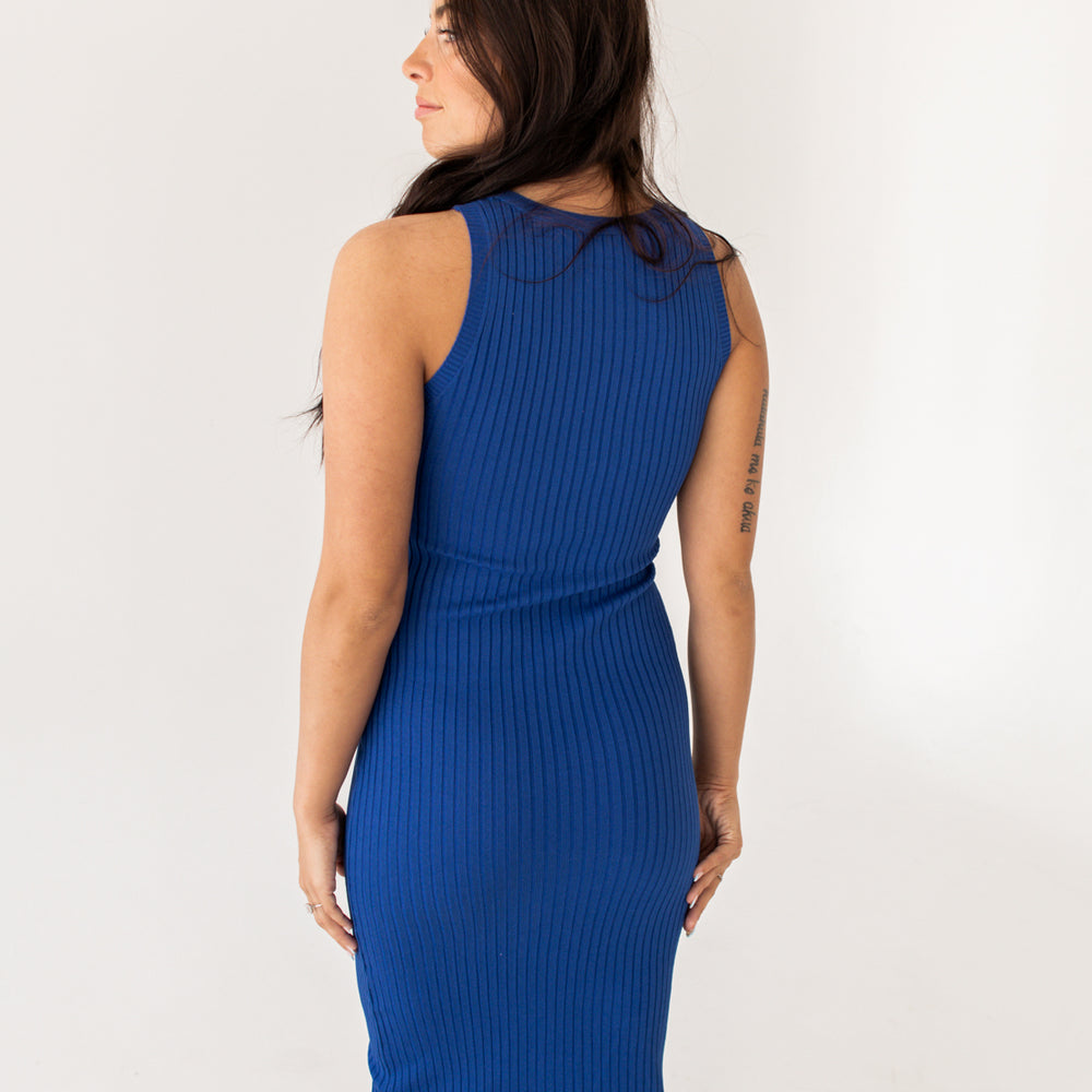 
                      
                        Amber Ribbed Bodycon Dress | Cobalt
                      
                    