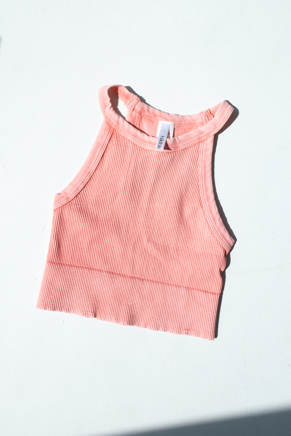 Evie High Neck Crop Tank | Vintage Melon