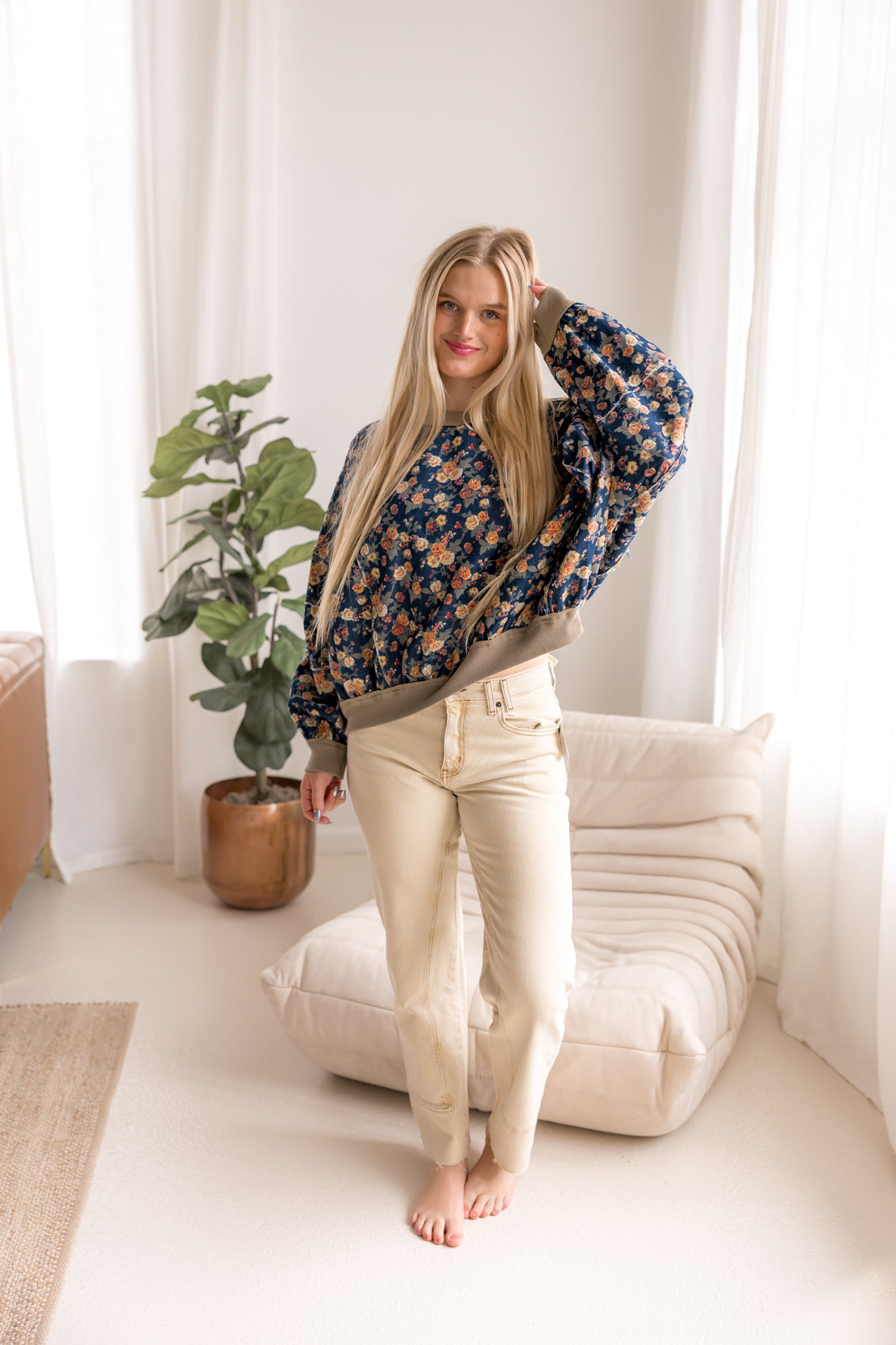 We The Free Risk Taker Mid Rise Straight Jeans | Ecru