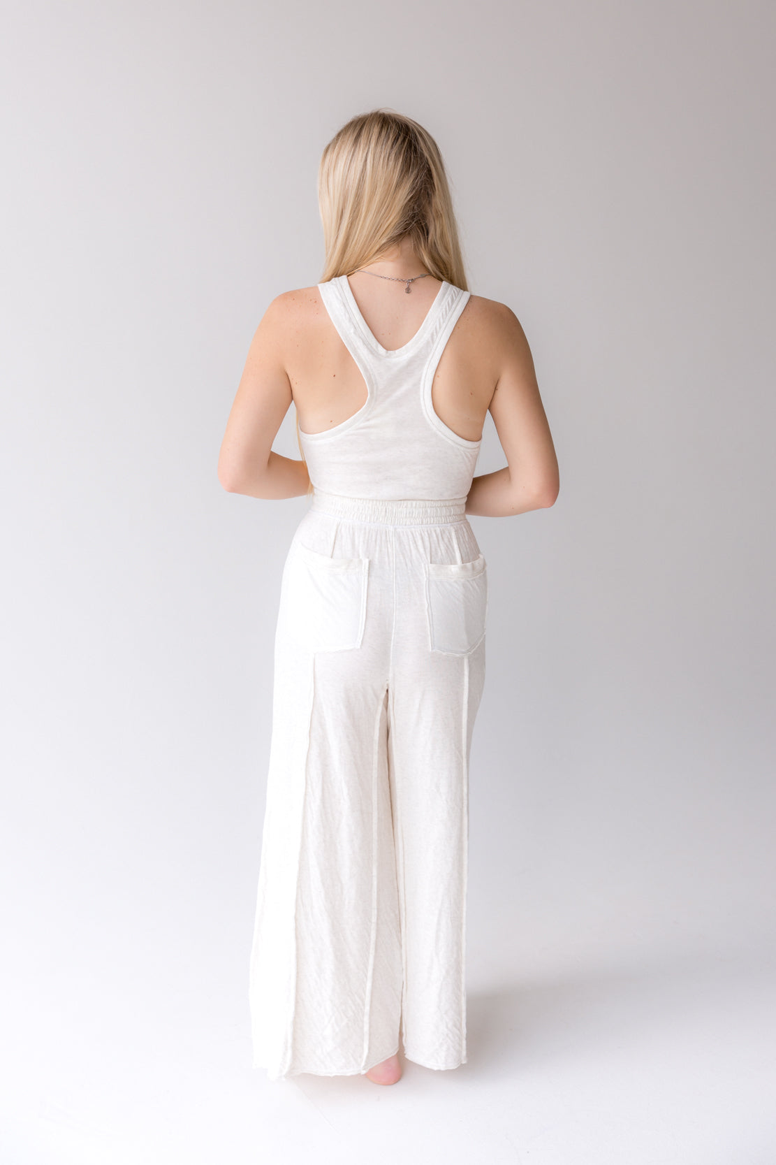 Wait A Minute Jumpsuit | Oatmeal Combo