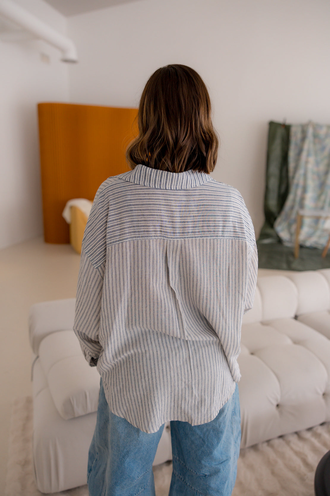Lisa Striped Button Down | Blue