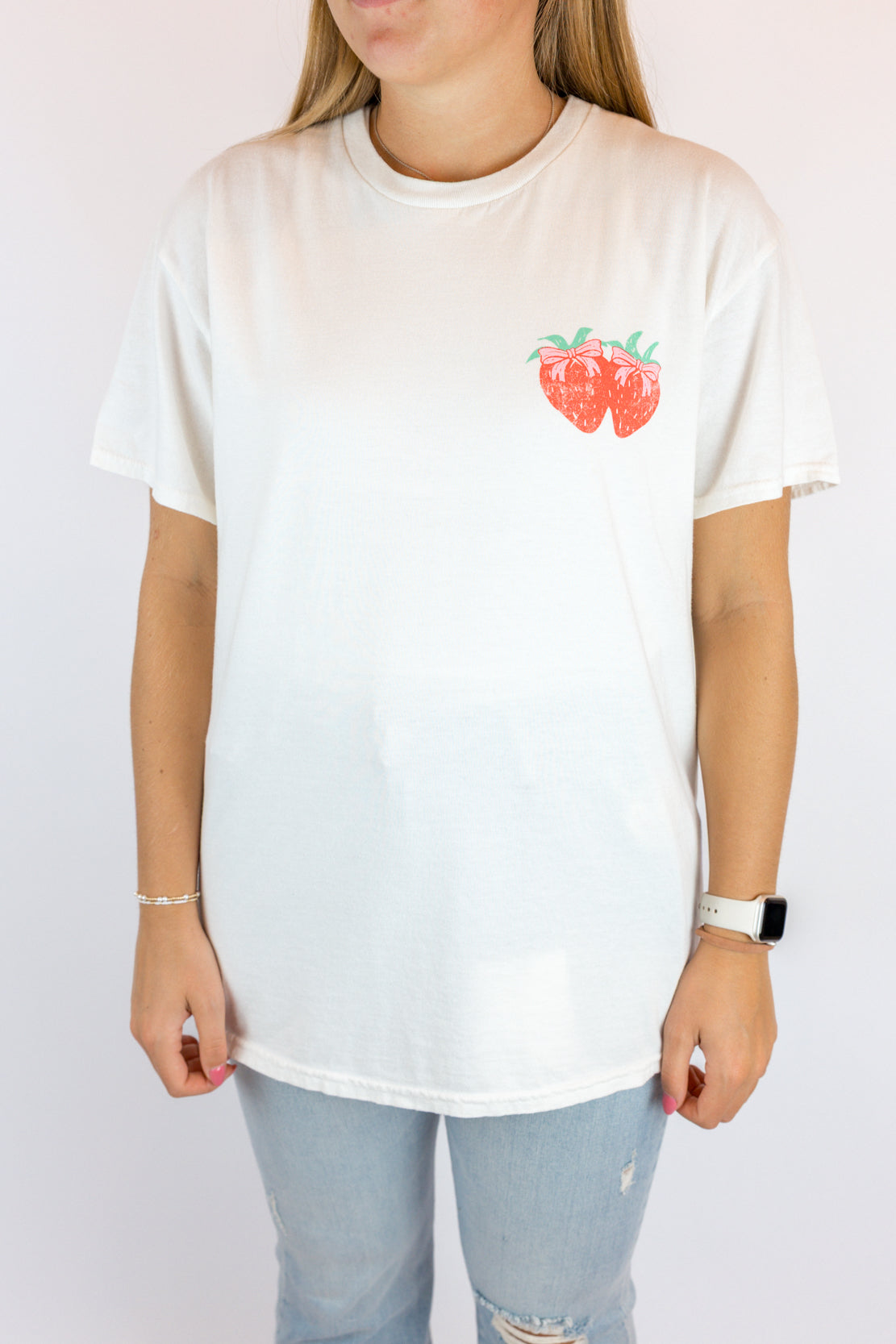 Enjoy The Good Days Berry Tee | Cream