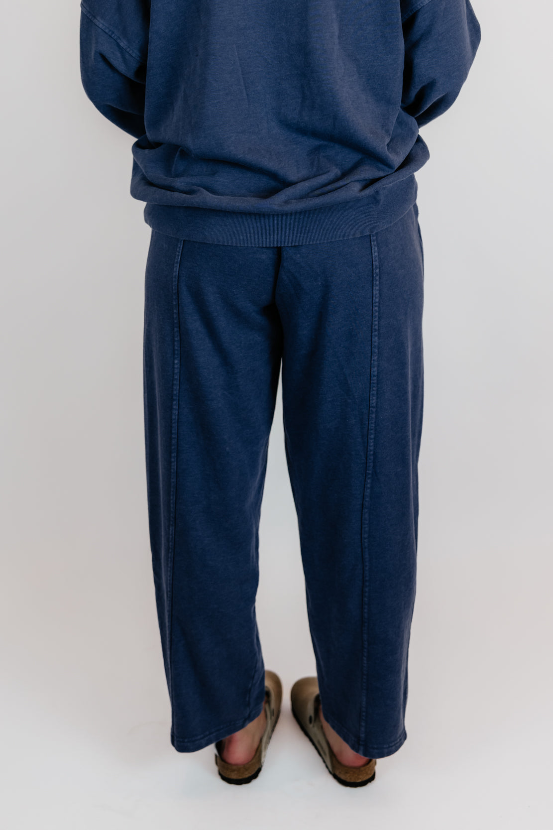 Avia Mineral Washed Pullover & Barrel Pant Set | Navy