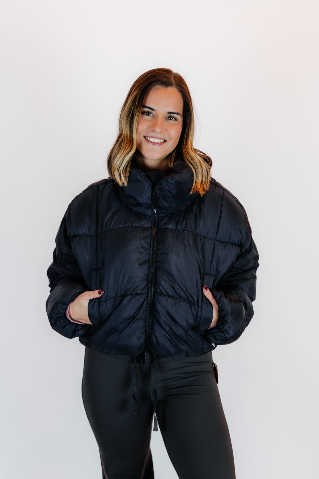 In A Bubble Puffer Jacket | Black
