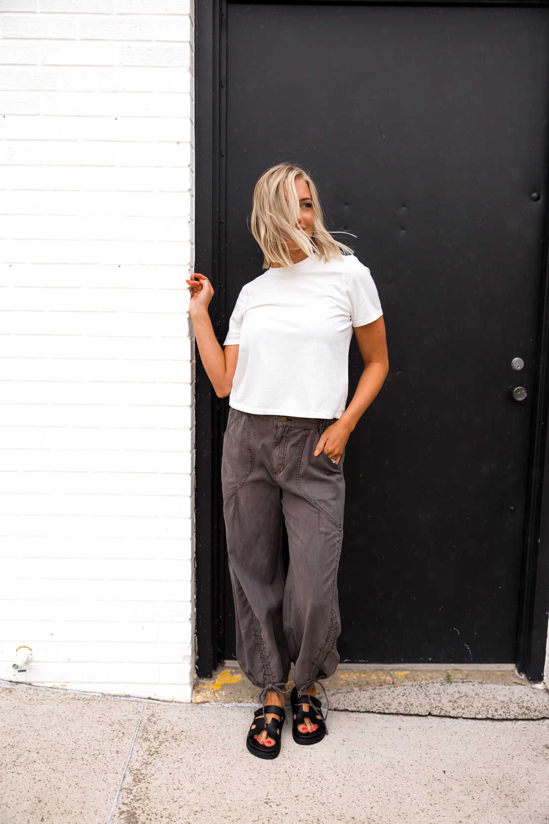 Jordyn Washed Jogger Pant | Charcoal