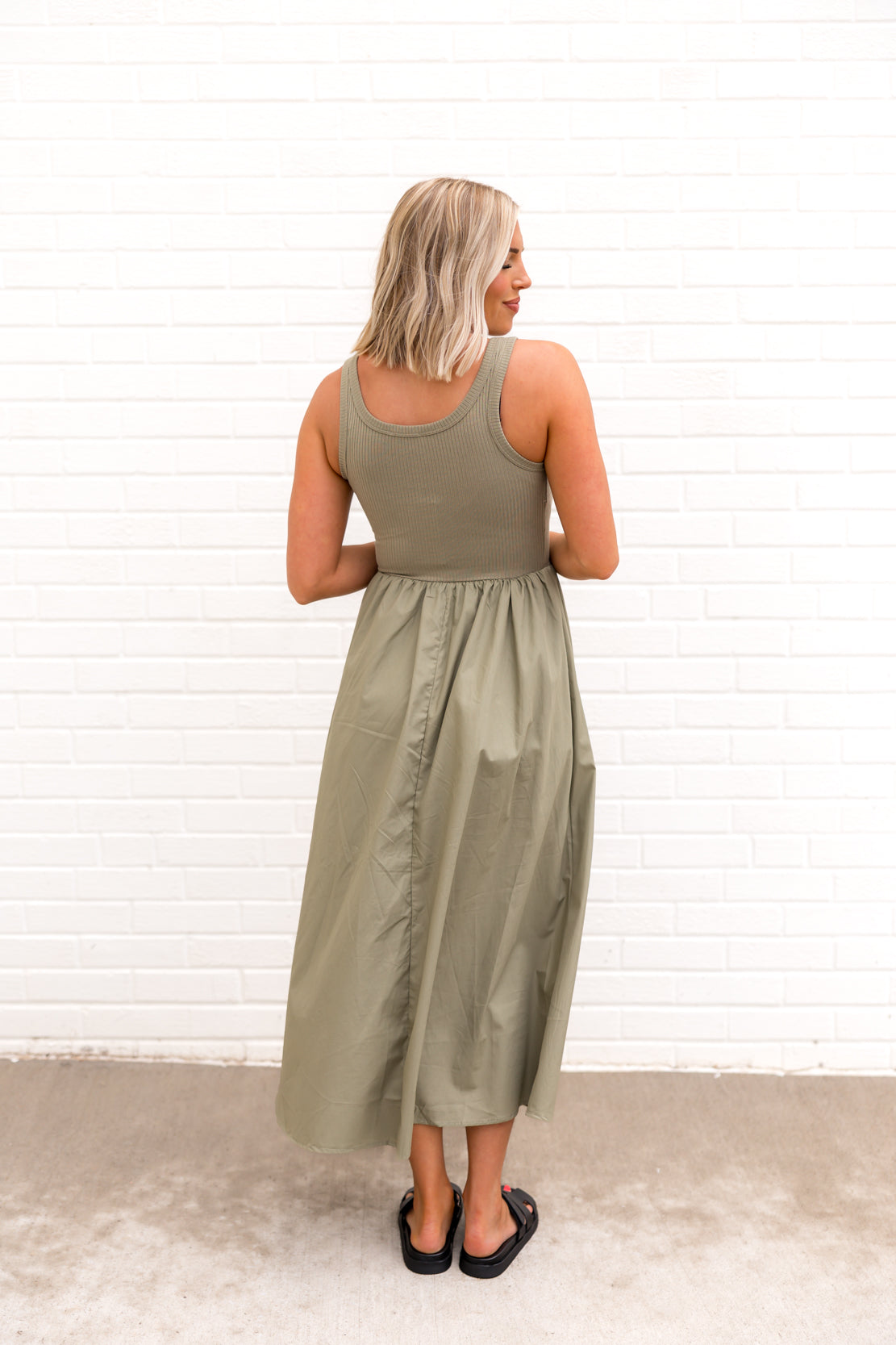 Jessica Tank Midi Dress | Light Olive
