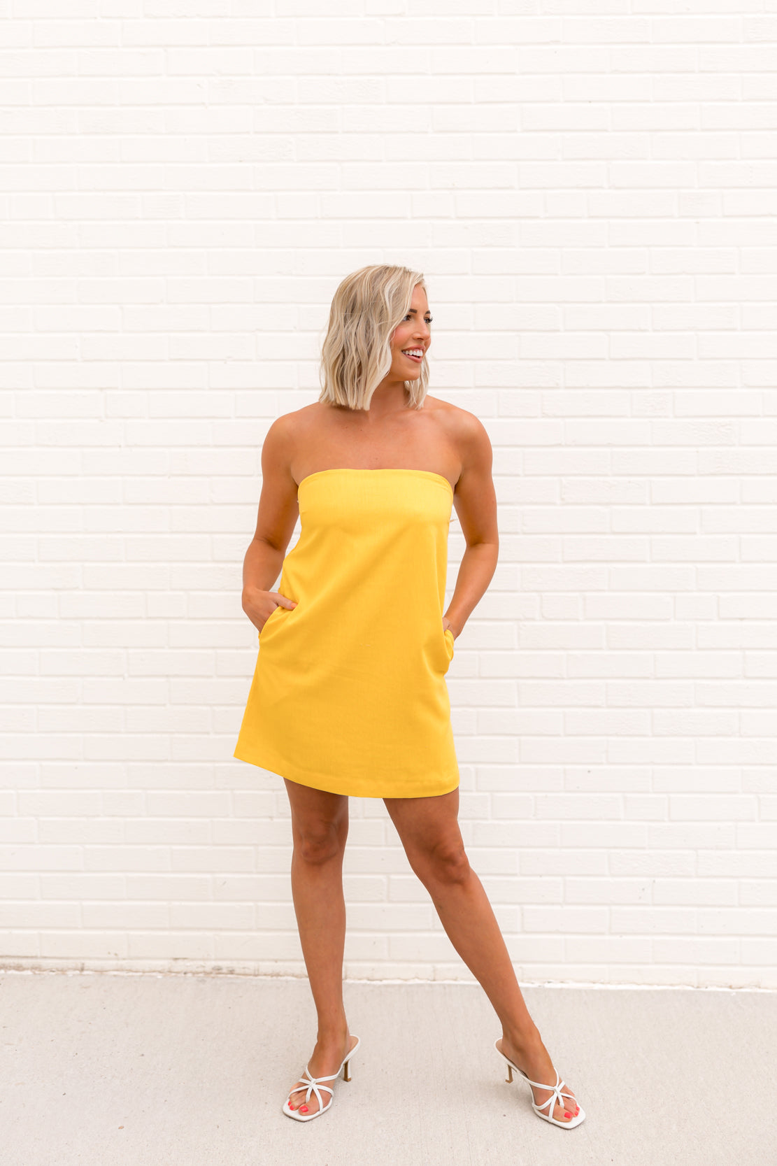 Lyla Strapless Mini Dress | Sunflower