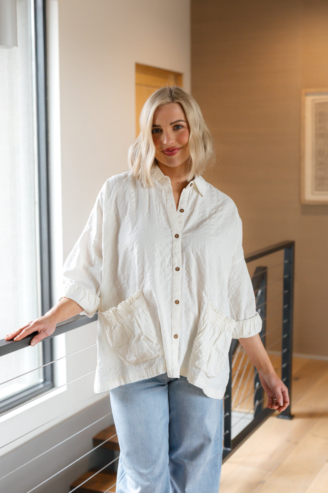 Just Like Me Seersucker Top | Coconut Milk