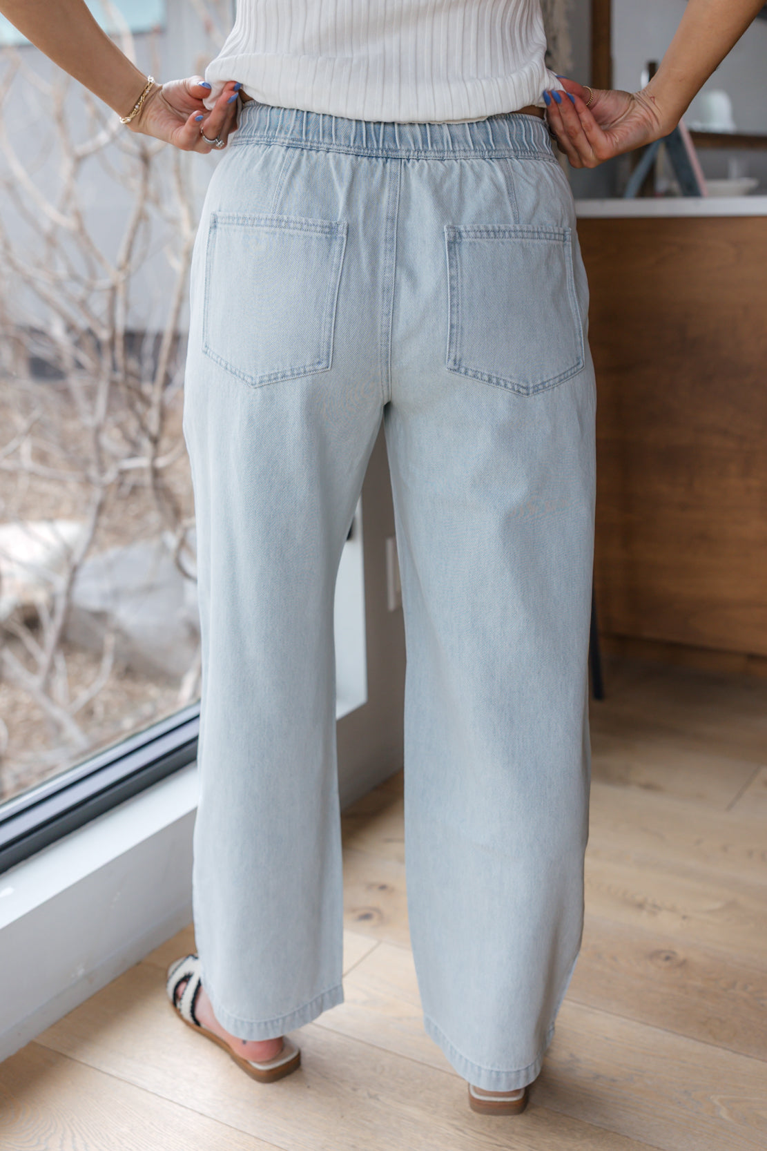 Emerald Wide Leg Pants | Aqua Wash