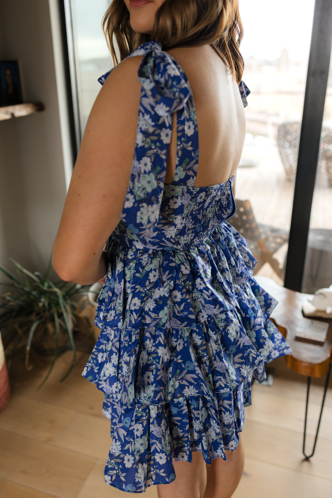 Bridget Floral Corset Mini Dress | Royal Blue