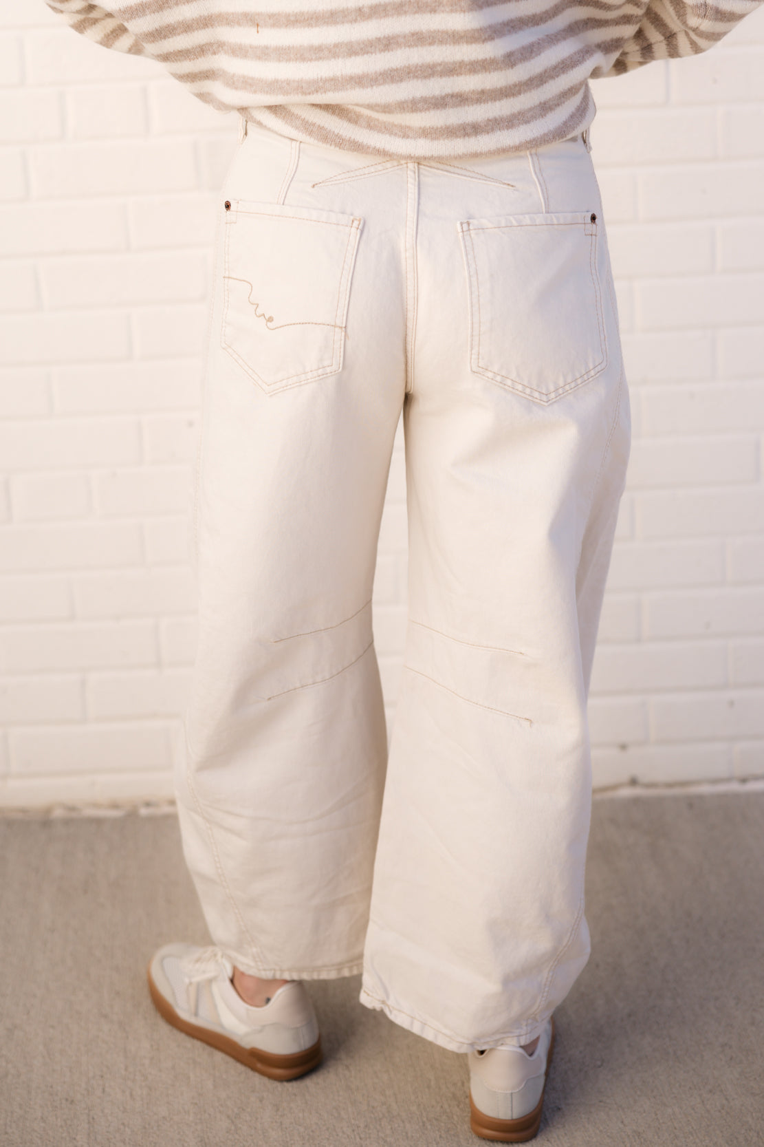 We The Free Good Luck Mid Rise Barrel Jeans | Milk