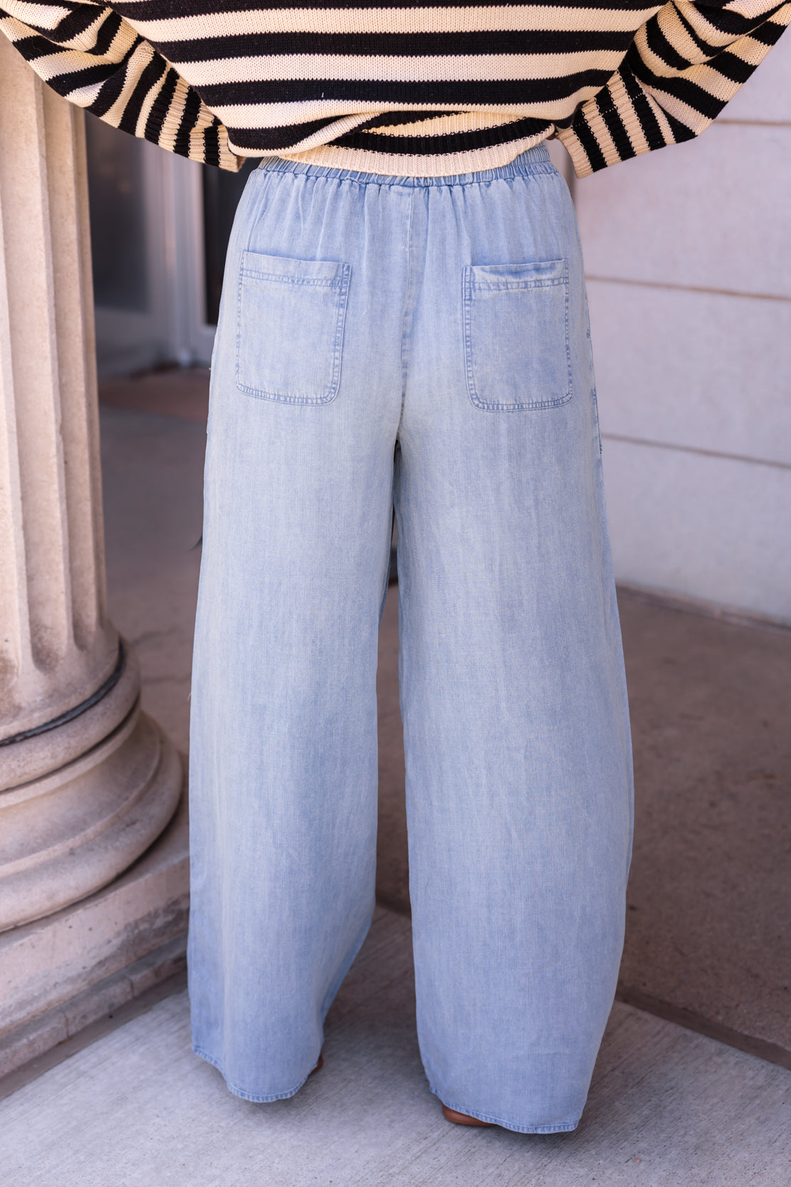 Demi Wide Leg Pant | Light Denim