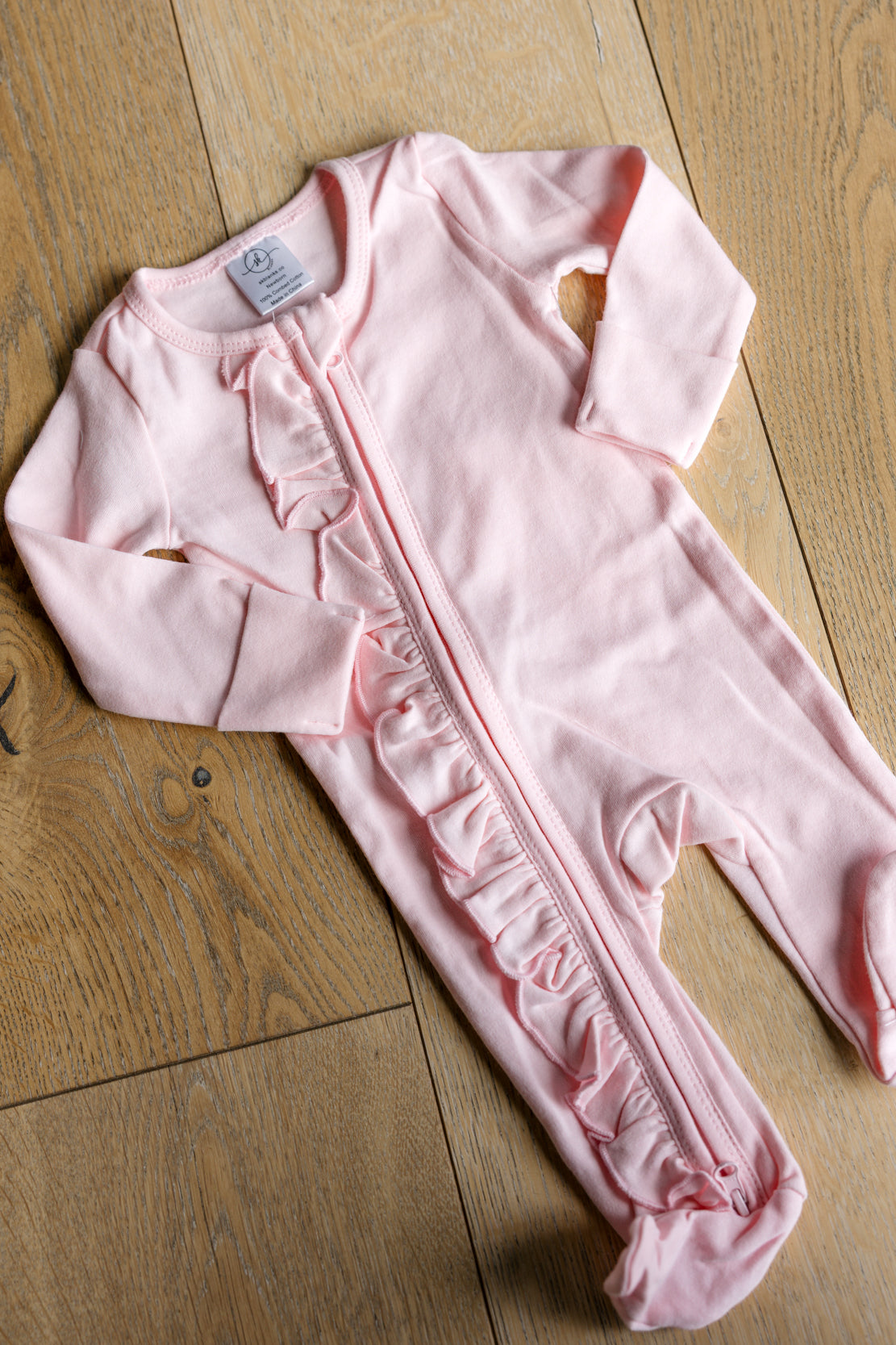 Zip Footie | Pink Ruffle
