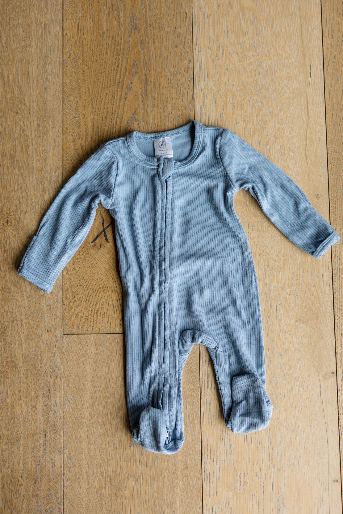 Ribbed Footie-Non Ruffle | Light Blue