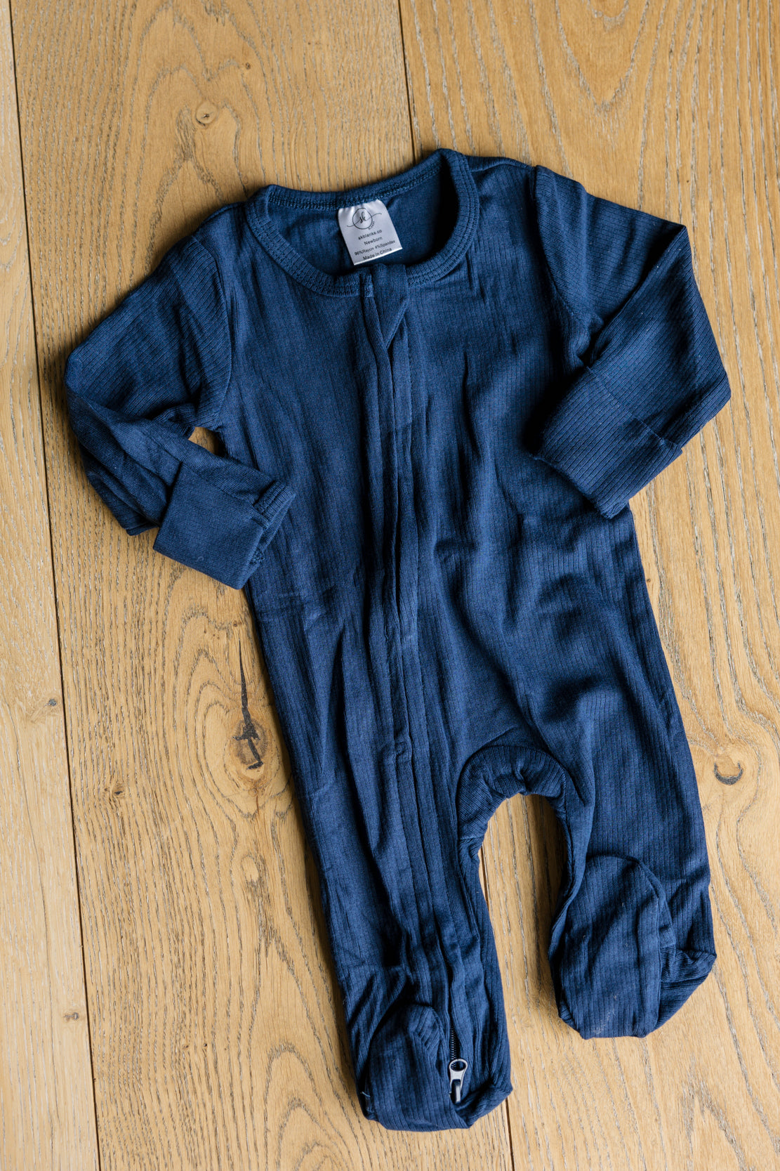 Ribbed Footie-Non Ruffle | Navy