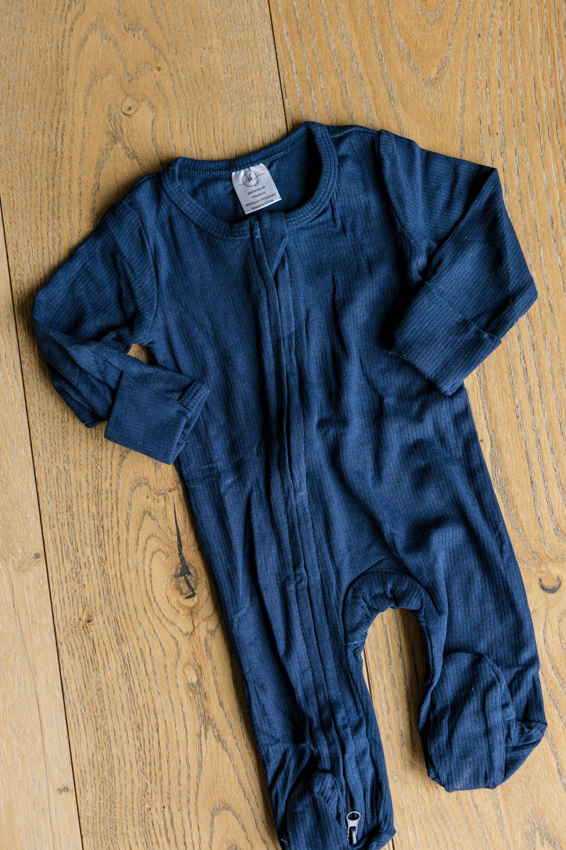 Ribbed Footie-Non Ruffle | Navy