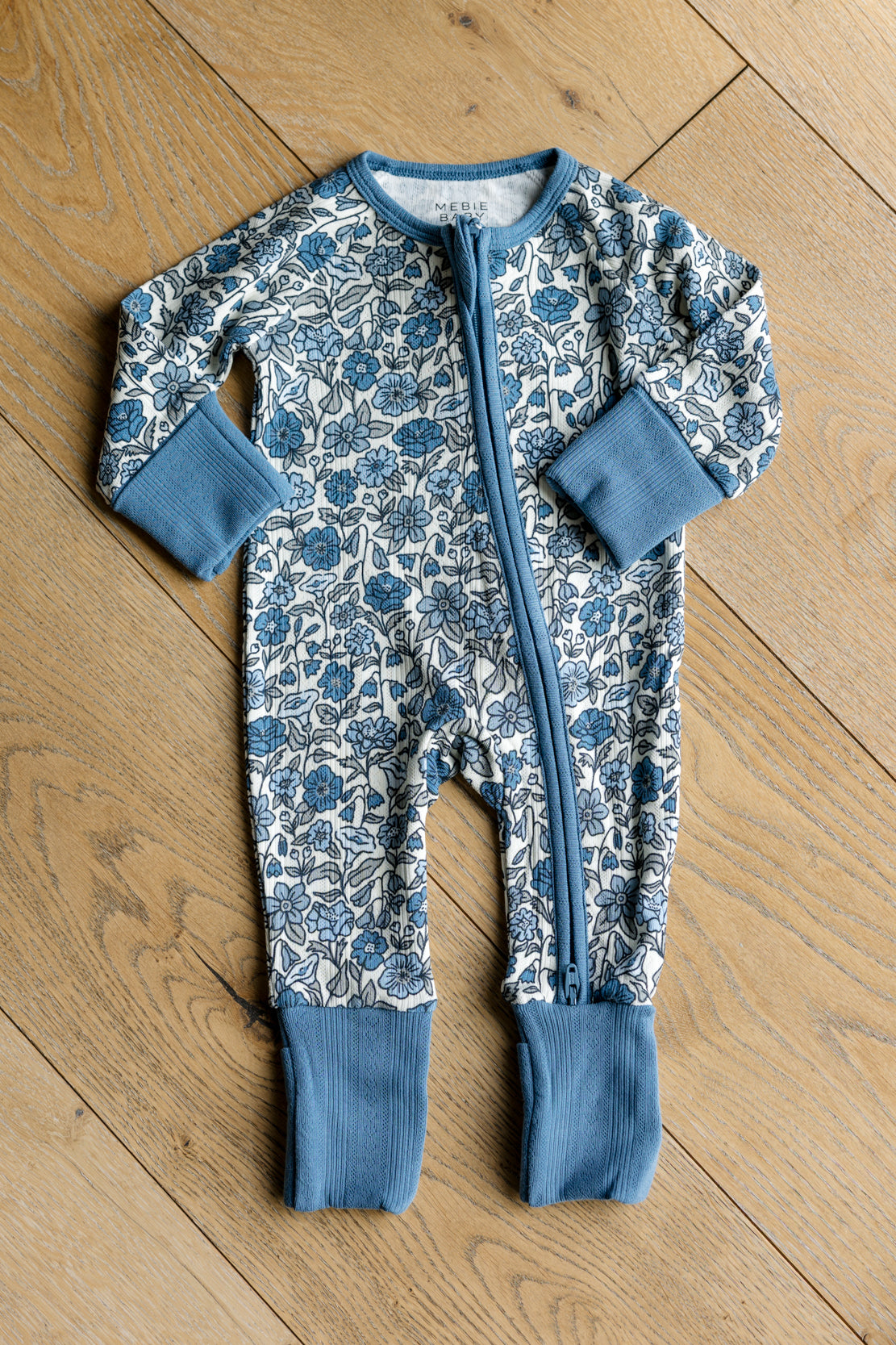 Mebie Baby Convertible Romper | Bluebell Pointelle