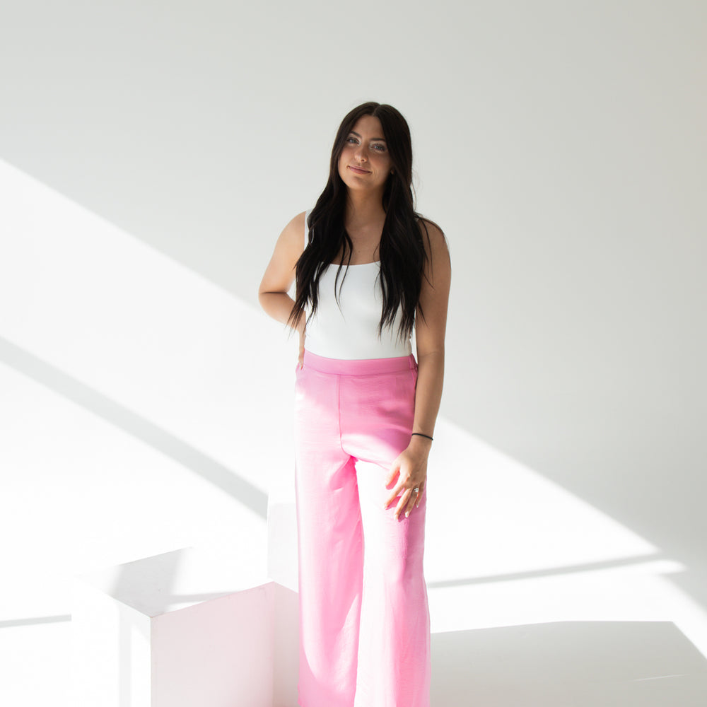 
                      
                        Kara Wide Leg Pant | Pink
                      
                    