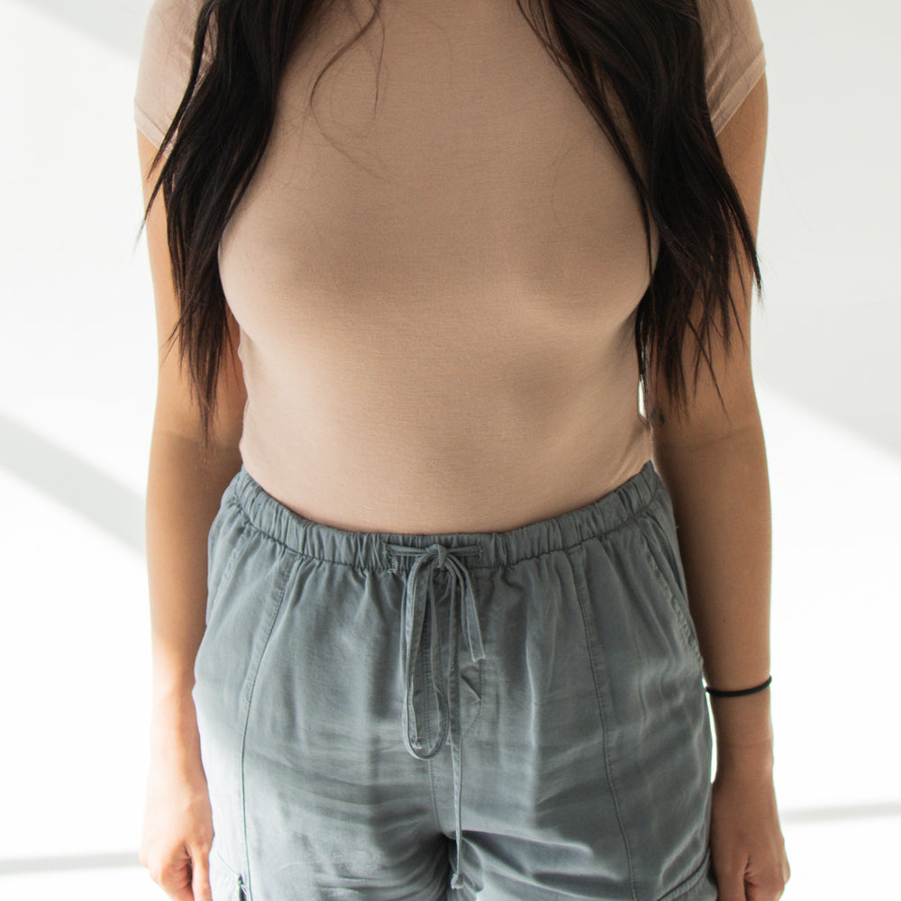 
                      
                        April Short Sleeve Knit Bodysuit | Tan
                      
                    