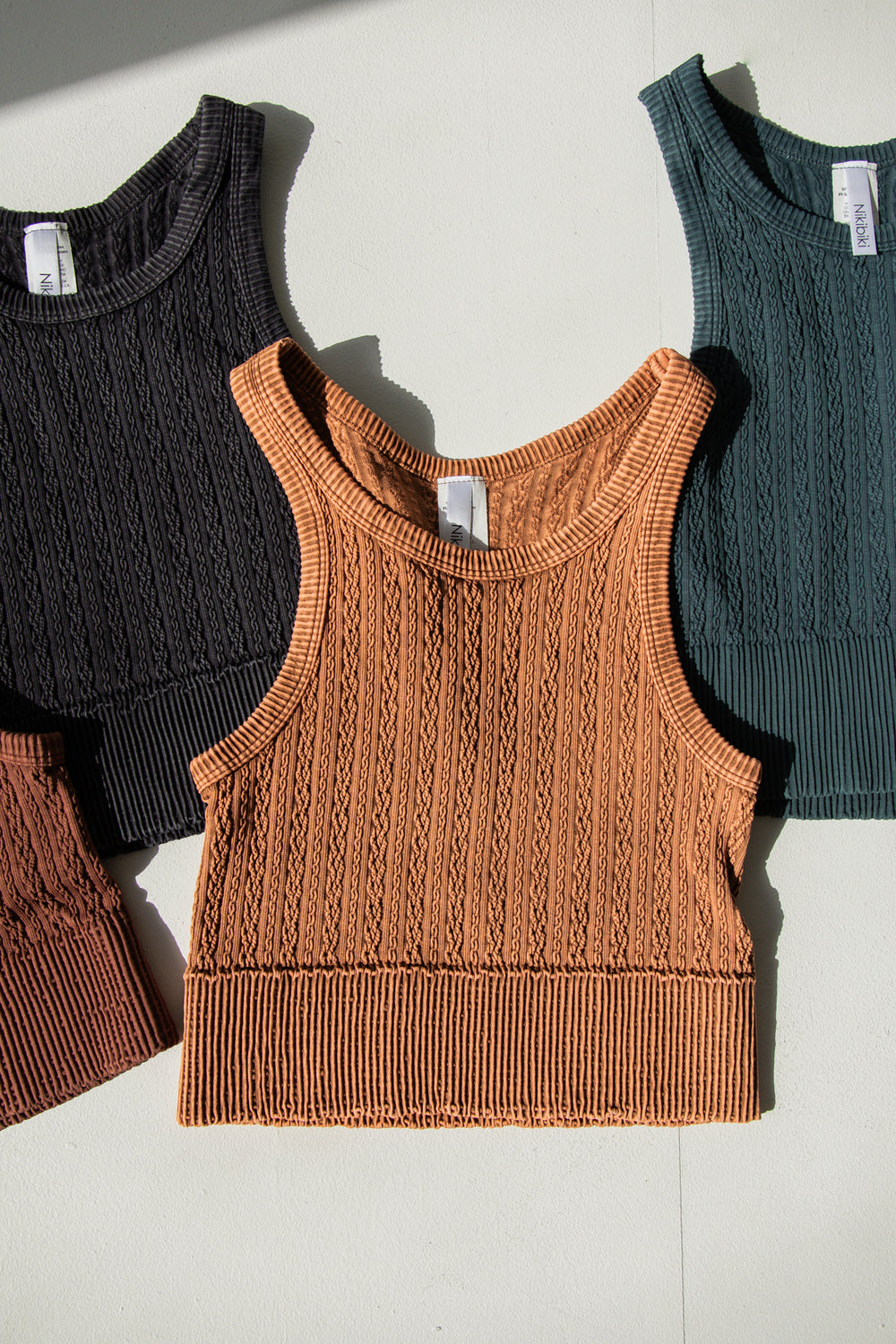 Billie Cable Knit Highneck Crop Top | Vintage Copper