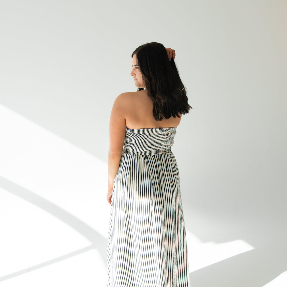 
                      
                        Parker Striped Strapless Maxi Dress | Off White
                      
                    