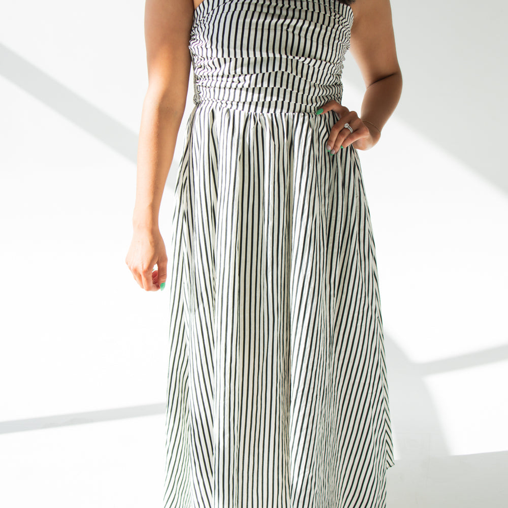 
                      
                        Parker Striped Strapless Maxi Dress | Off White
                      
                    