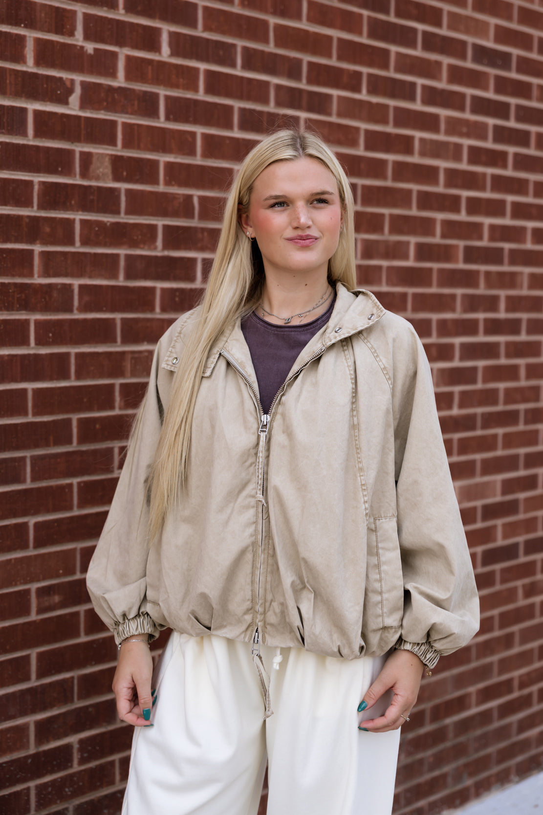 Chelsea Funnel-Neck Jacket | Oatmeal