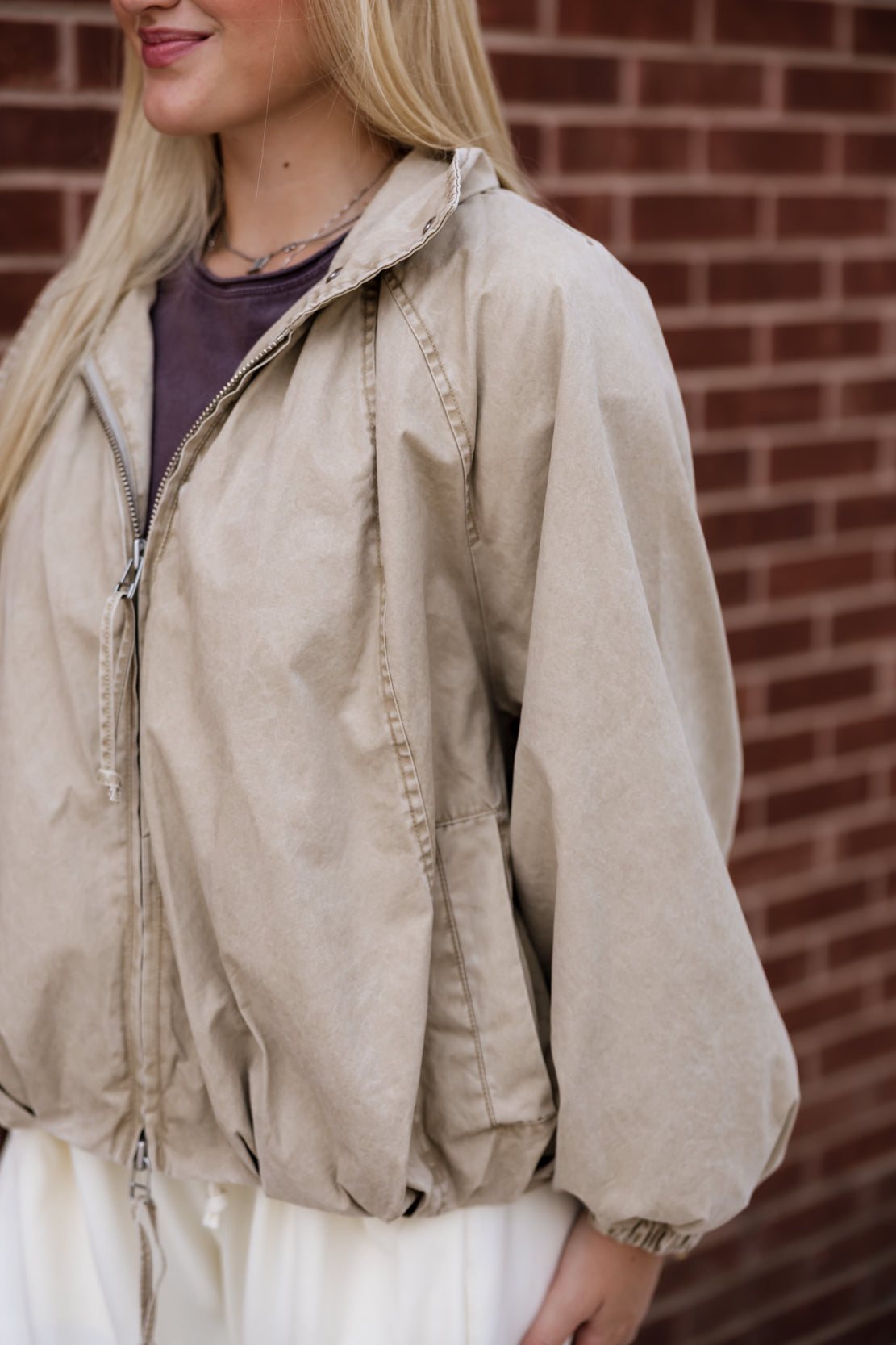 Chelsea Funnel-Neck Jacket | Oatmeal