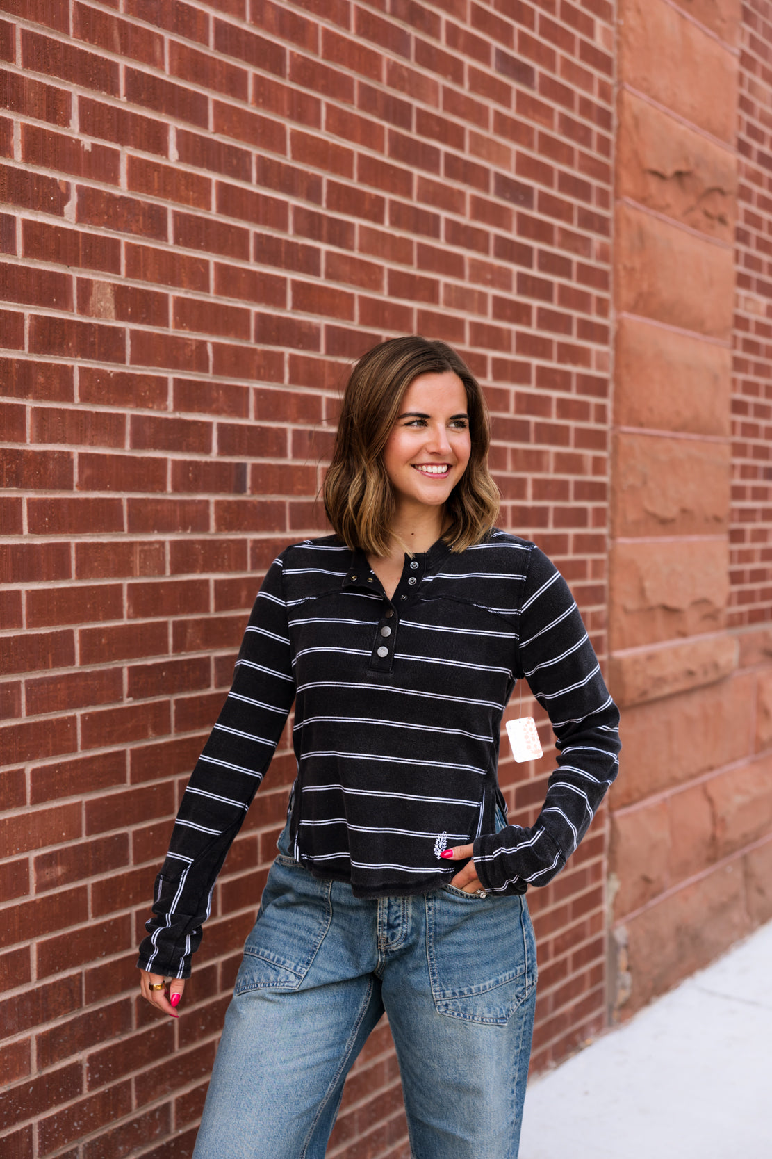 Cool Down Striped Crew | Black Combo