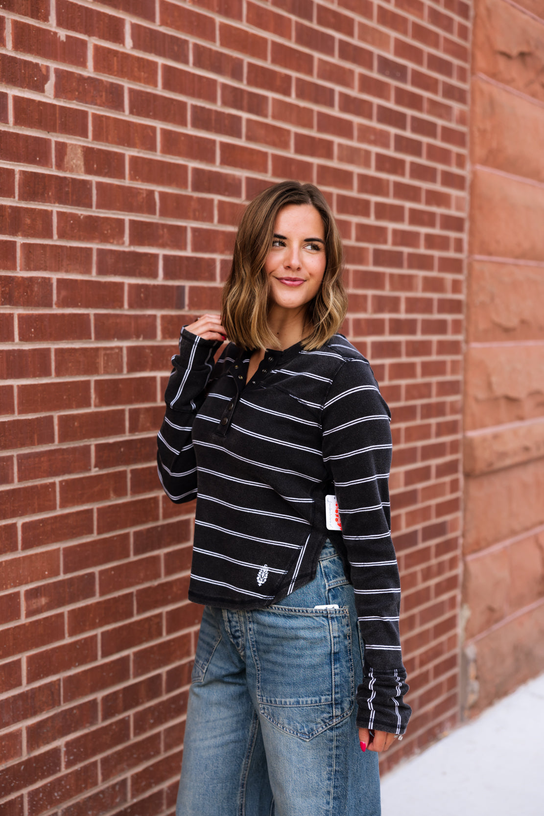 Cool Down Striped Crew | Black Combo