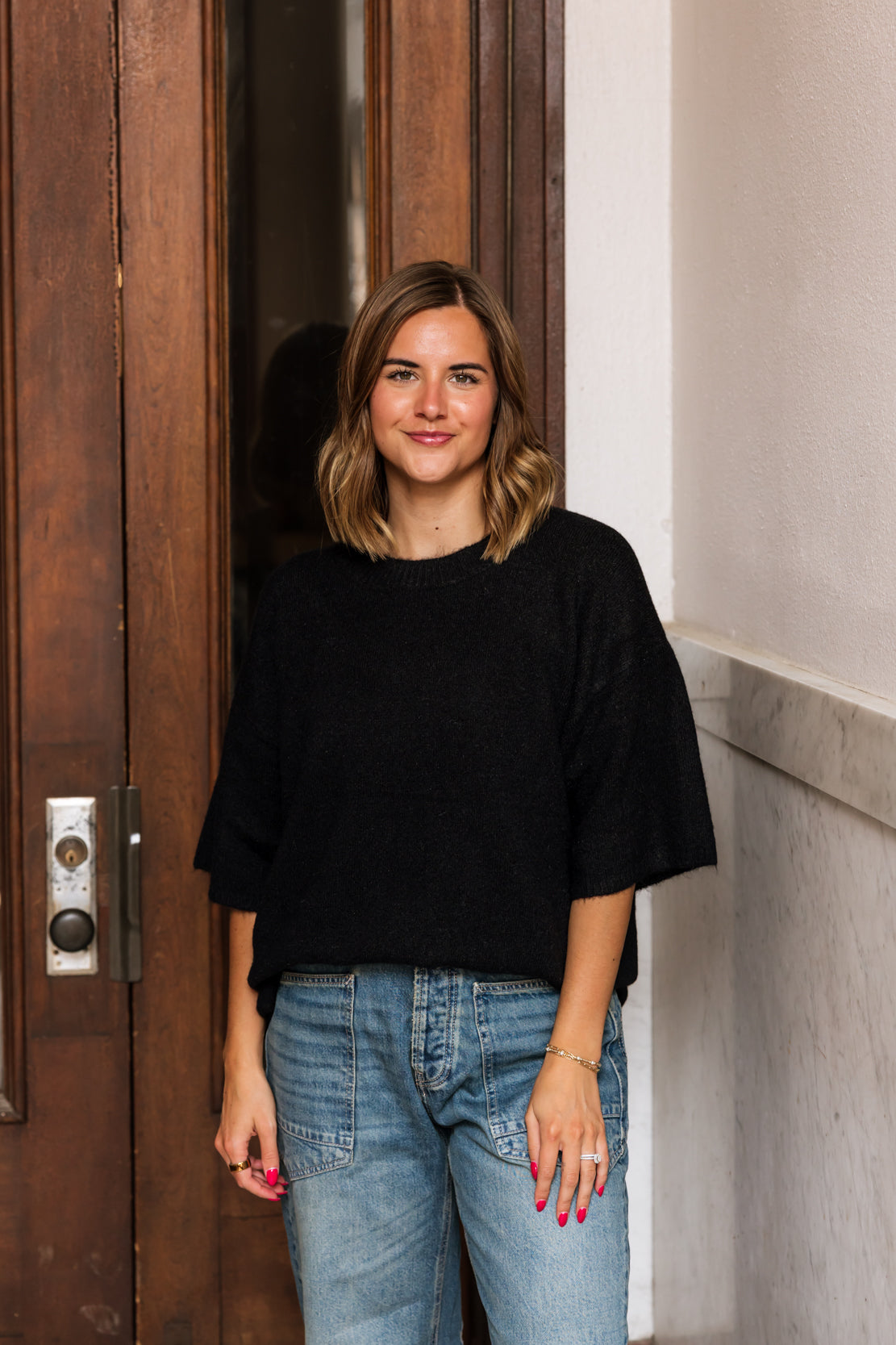 Margot SoftSpun Sweater Tee | Black