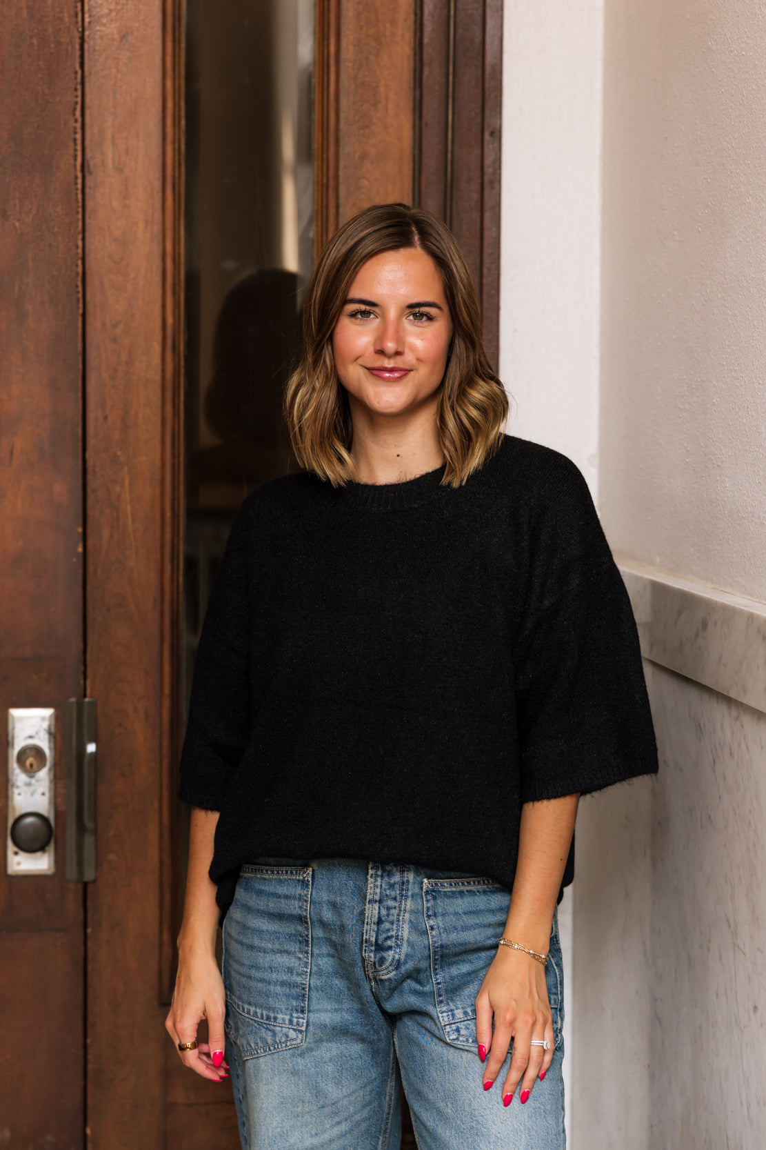 Margot SoftSpun Sweater Tee | Black