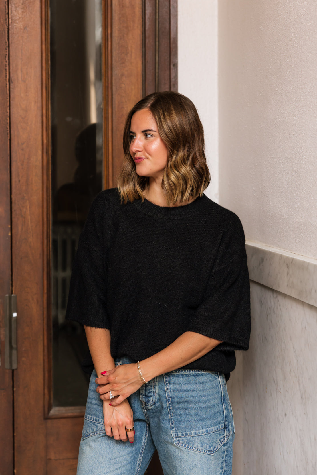Margot SoftSpun Sweater Tee | Black