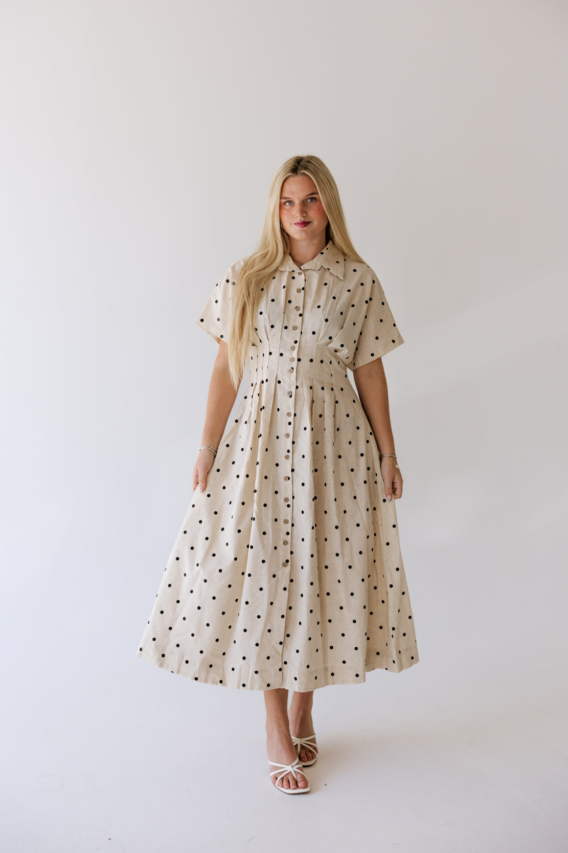 Brandy Polka Dot Maxi Dress | Oatmeal/Black