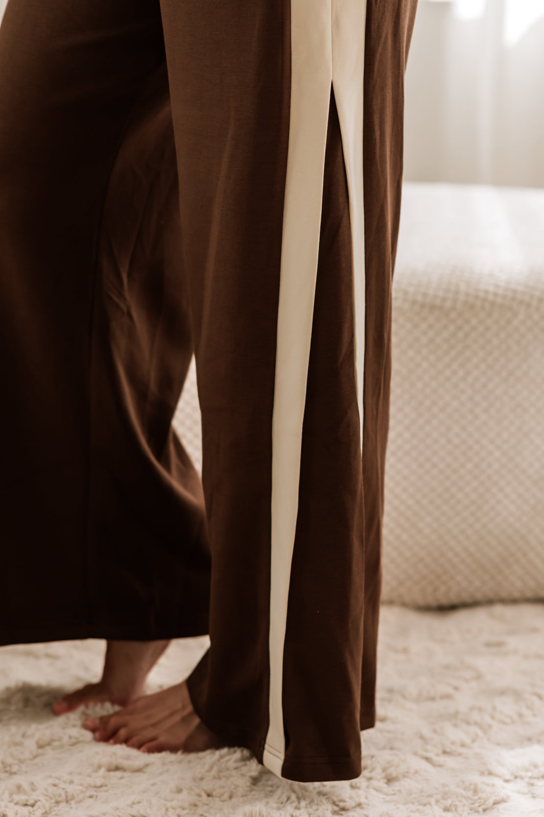 Karlee Colorblock Side Stripe Pants | Coco Brown