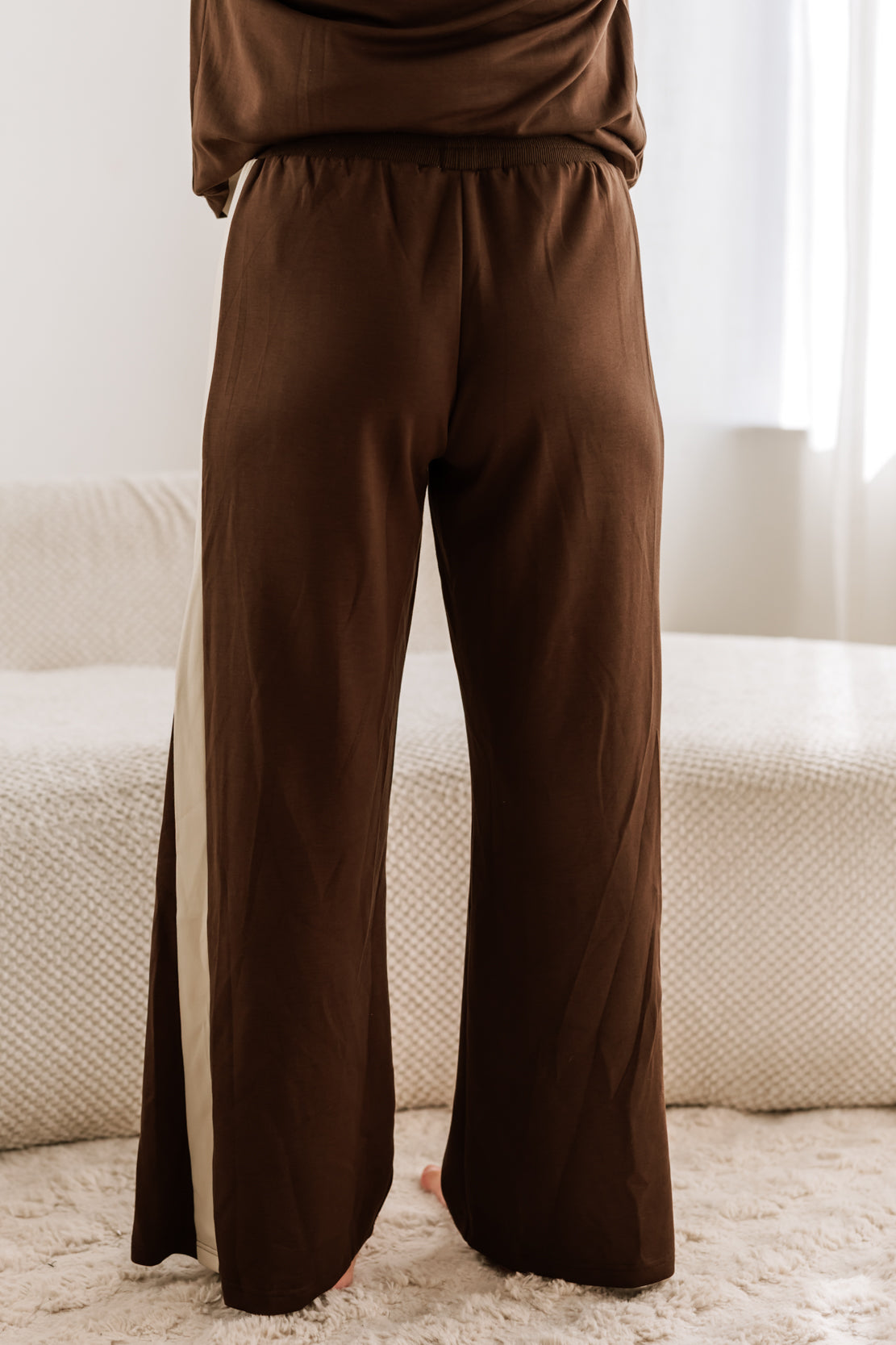 Karlee Colorblock Side Stripe Pants | Coco Brown