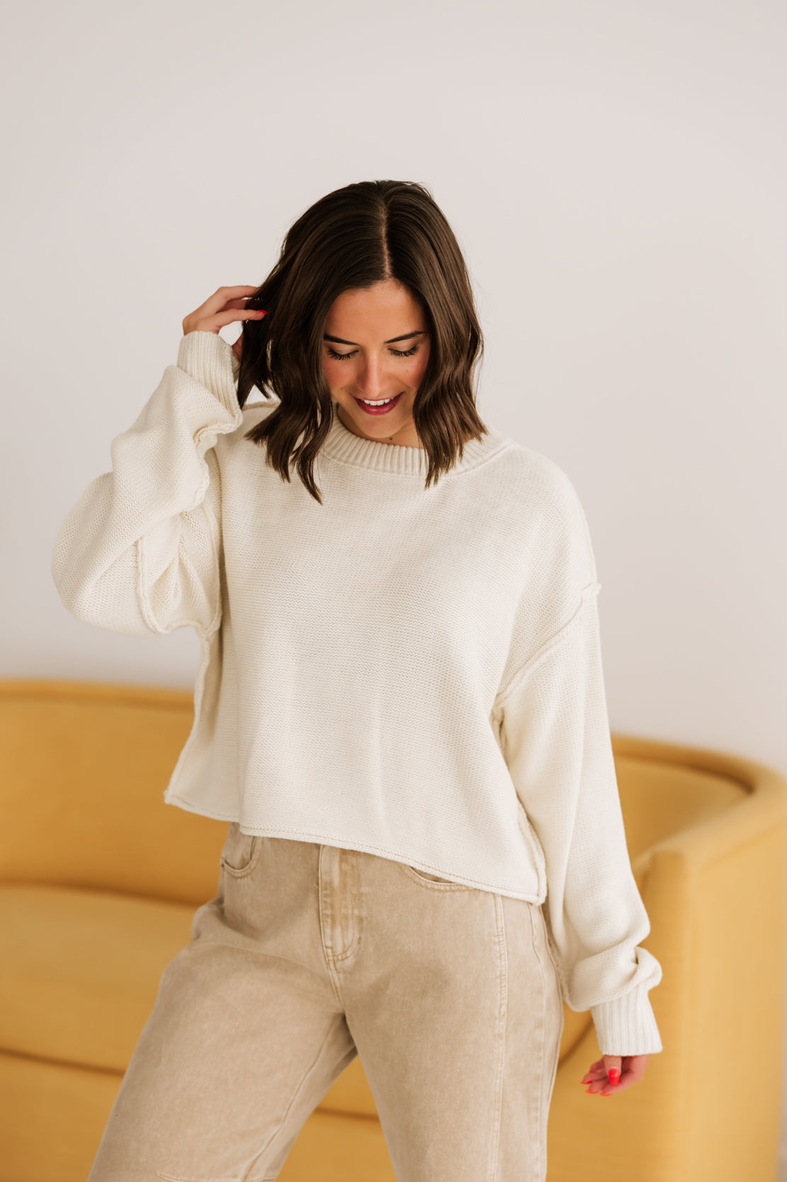 Maria Basic Sweater | Cream