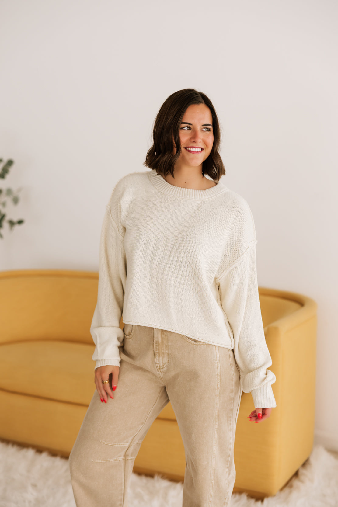 Maria Basic Sweater | Cream