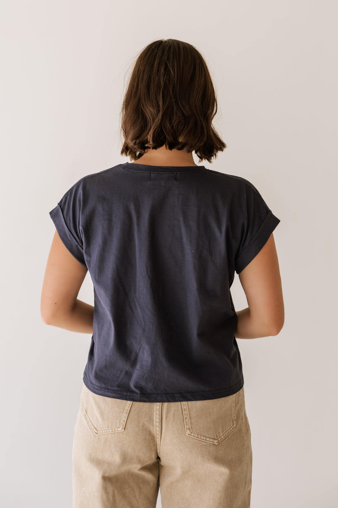 Palmer Cuffed Tee | Indigo Blue