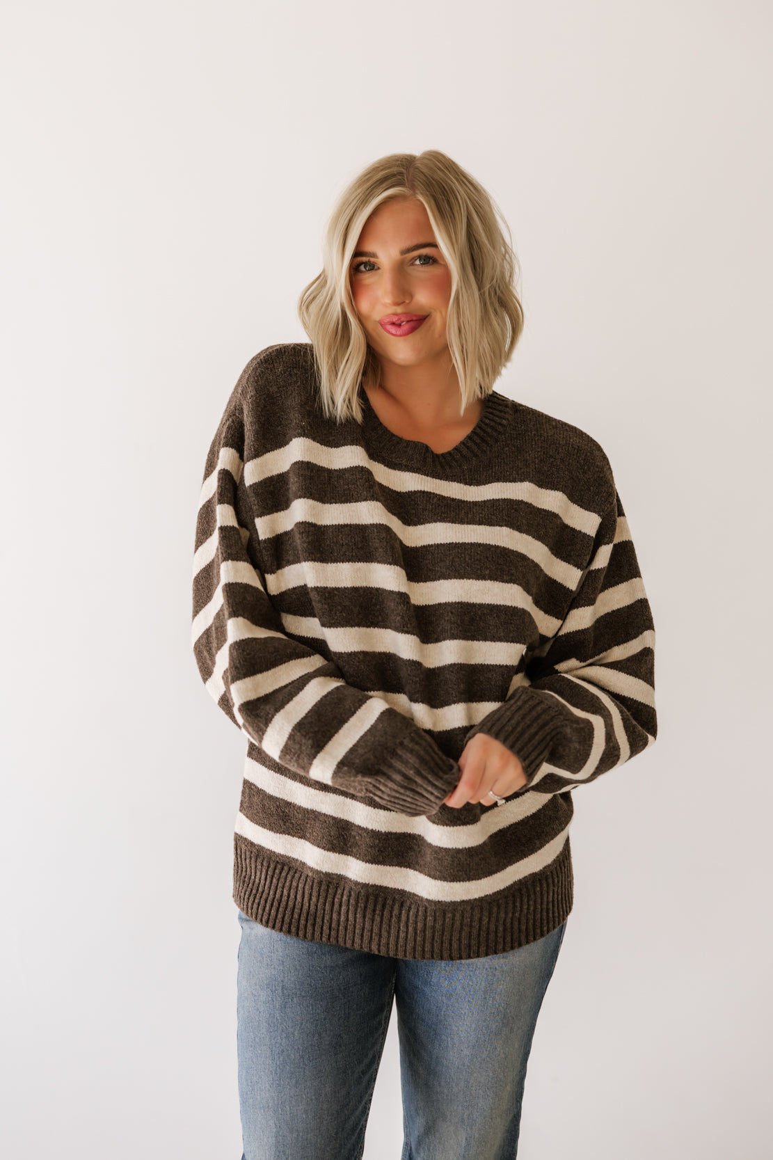 Davis Striped Sweater | Brownies Natural